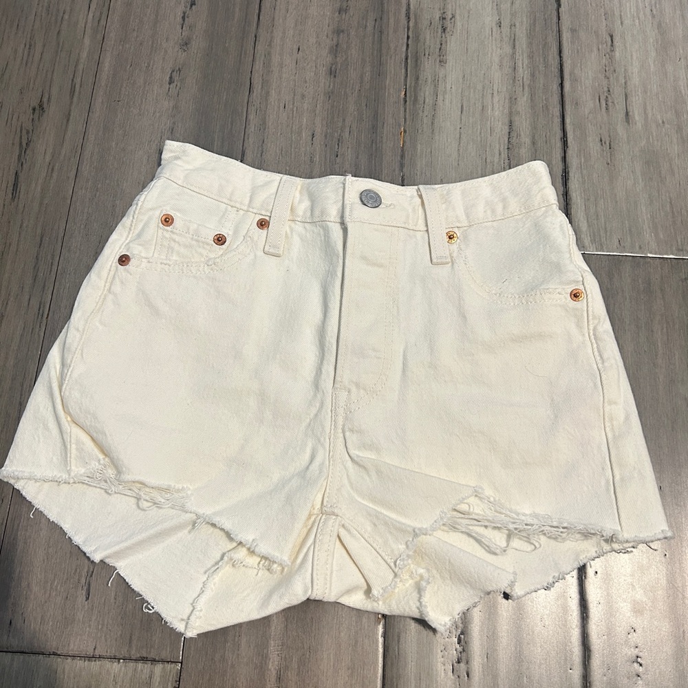 Levi's Cream Jean Shorts for Women